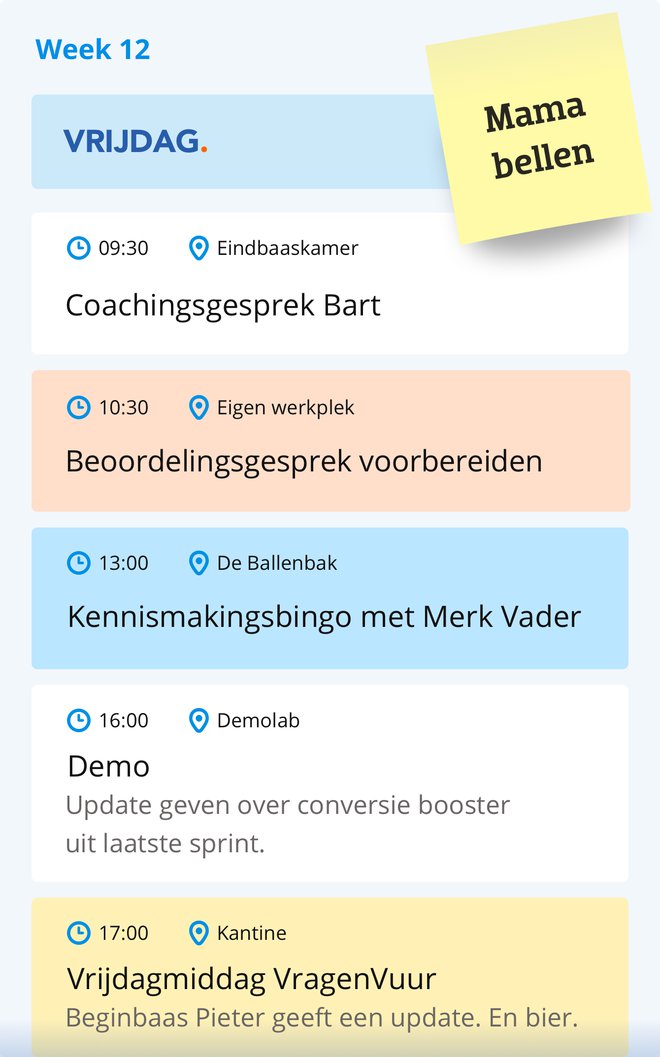 NL-Kalender Klantenservice leidinggevende mobiel