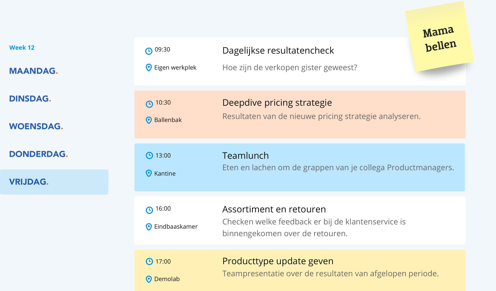 Agenda productmanager