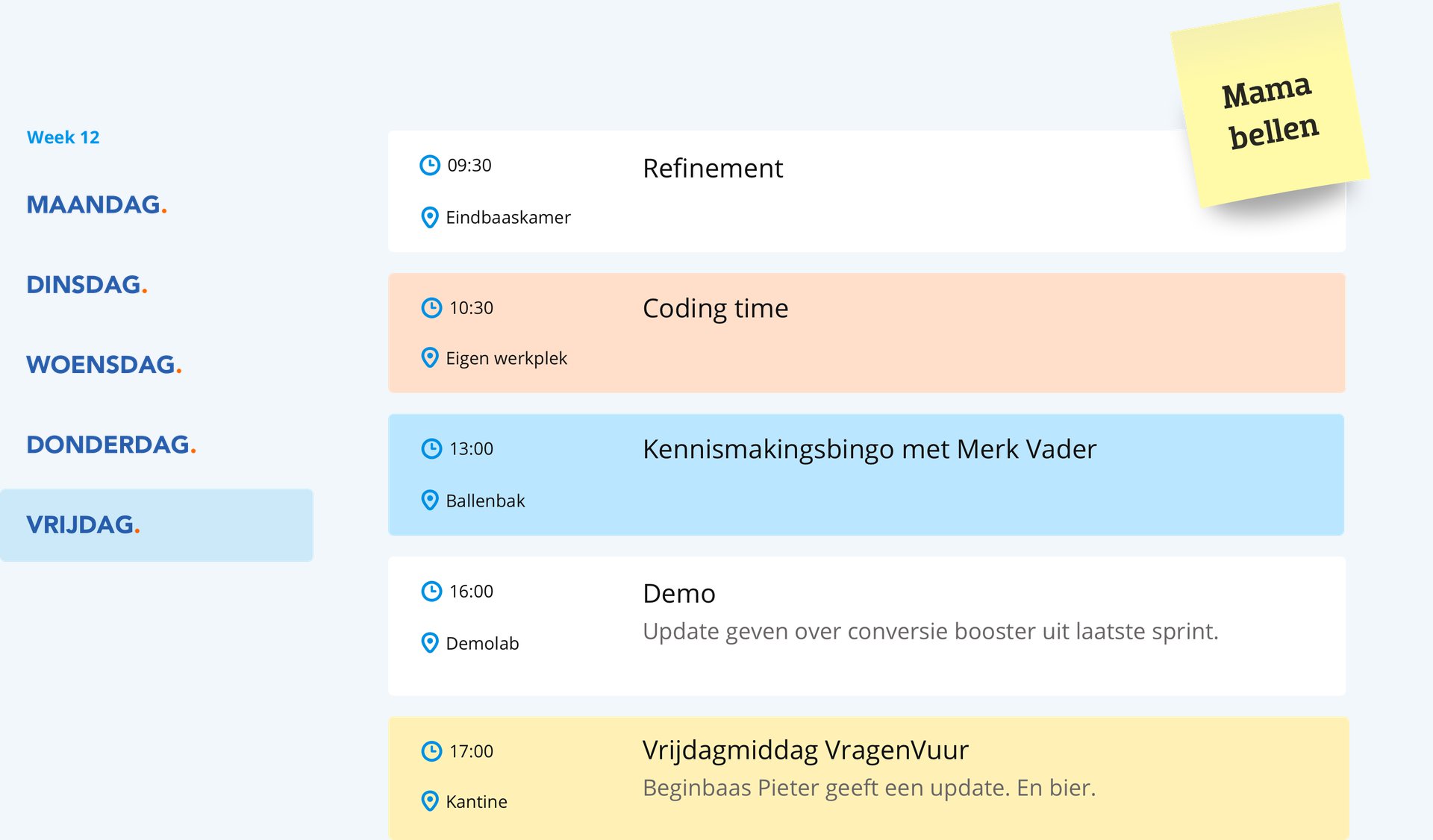 NL-Kalender Tech development