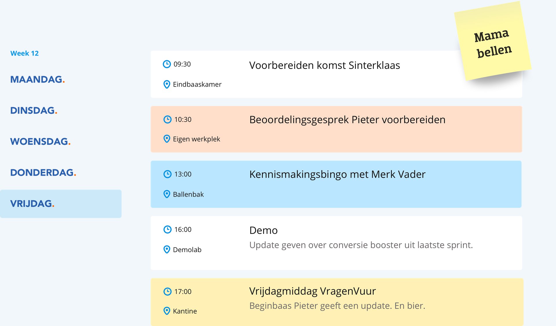 NL-Kalender winkel leidinggevende