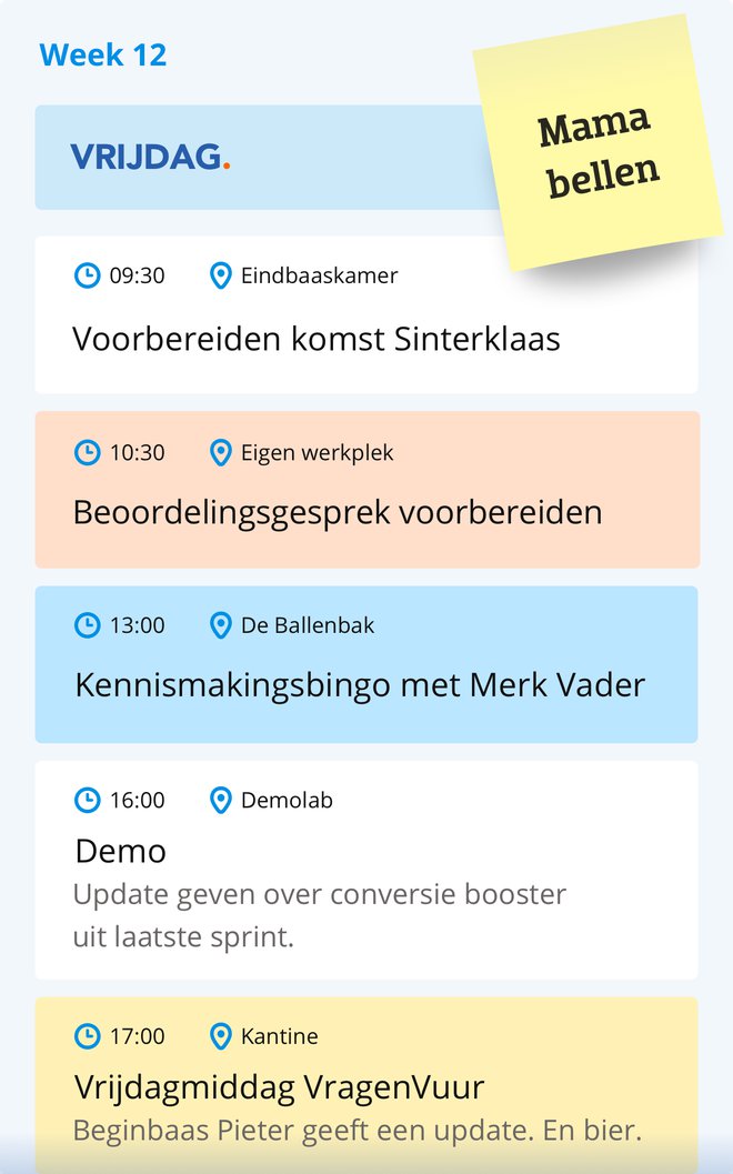 NL-Kalender winkel leidinggevende mobiel